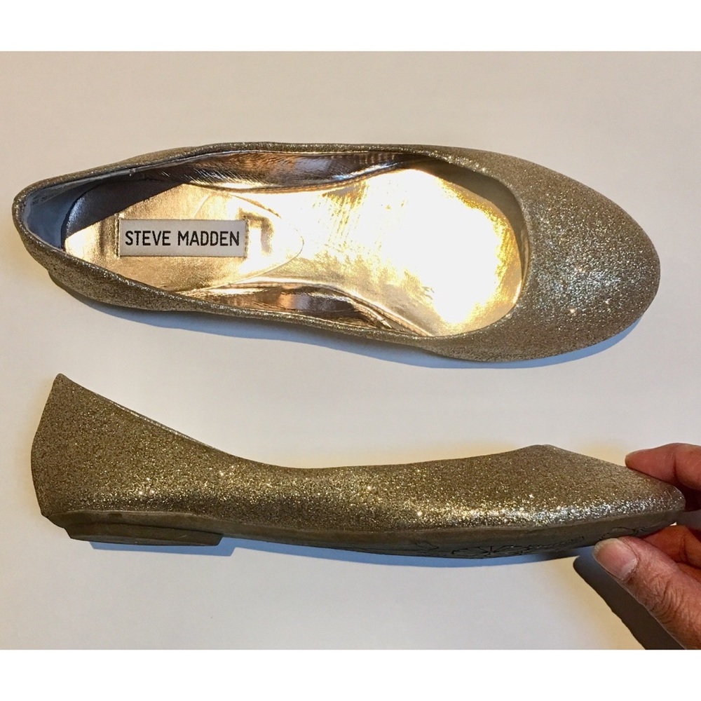 Steve Madden Heaven Ballet Flats Glitter Gold